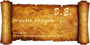 Drozdik Elizeus névjegykártya